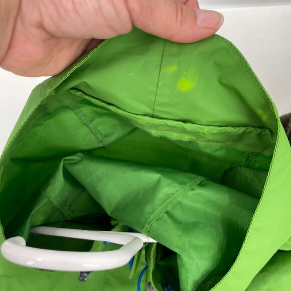 Head Full Zip Long Sleeve Raincoat Outdoor Jacket Green Kids Size XL - Picture 10 of 10